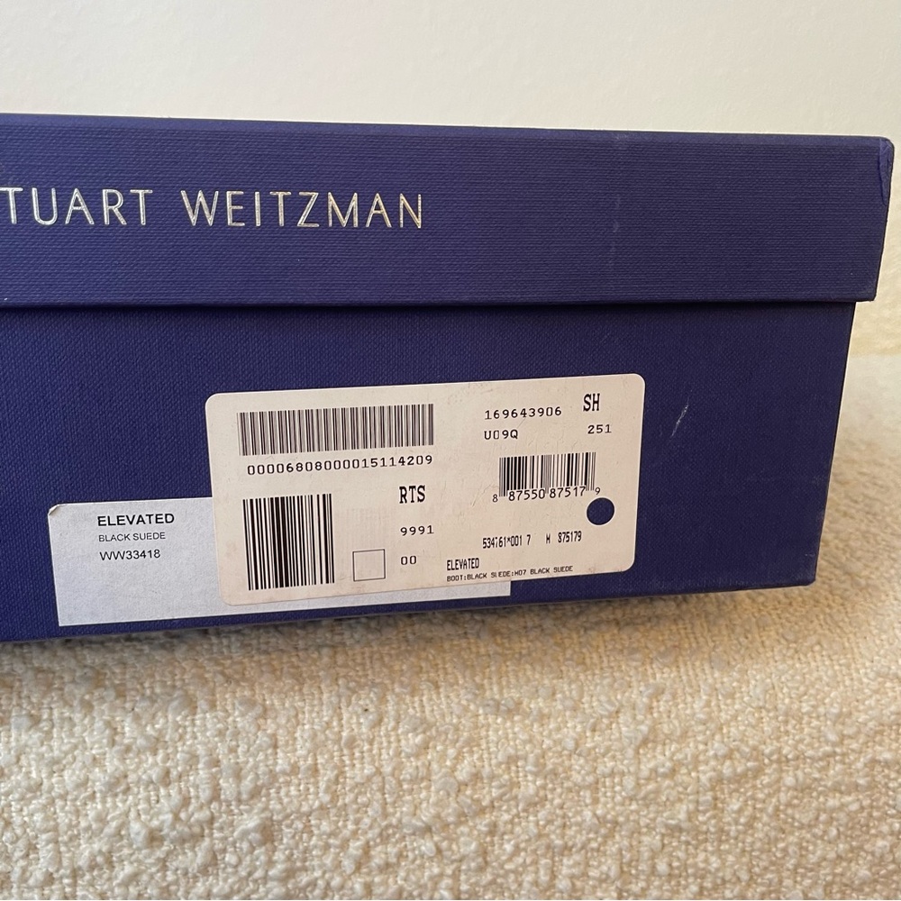 Stuart Weitzman Elevated Black Suede Over The Knee Boots - Picture 13 of 13